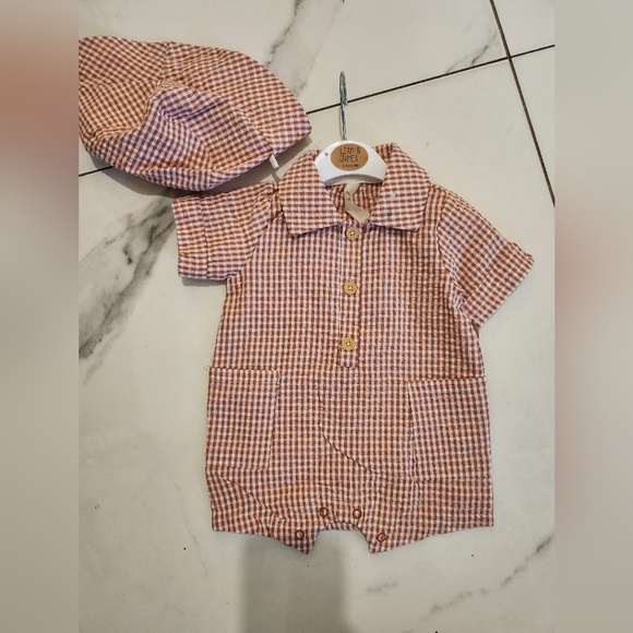 Liam & James baby 2 pc romper set new - Picture 2 of 3
